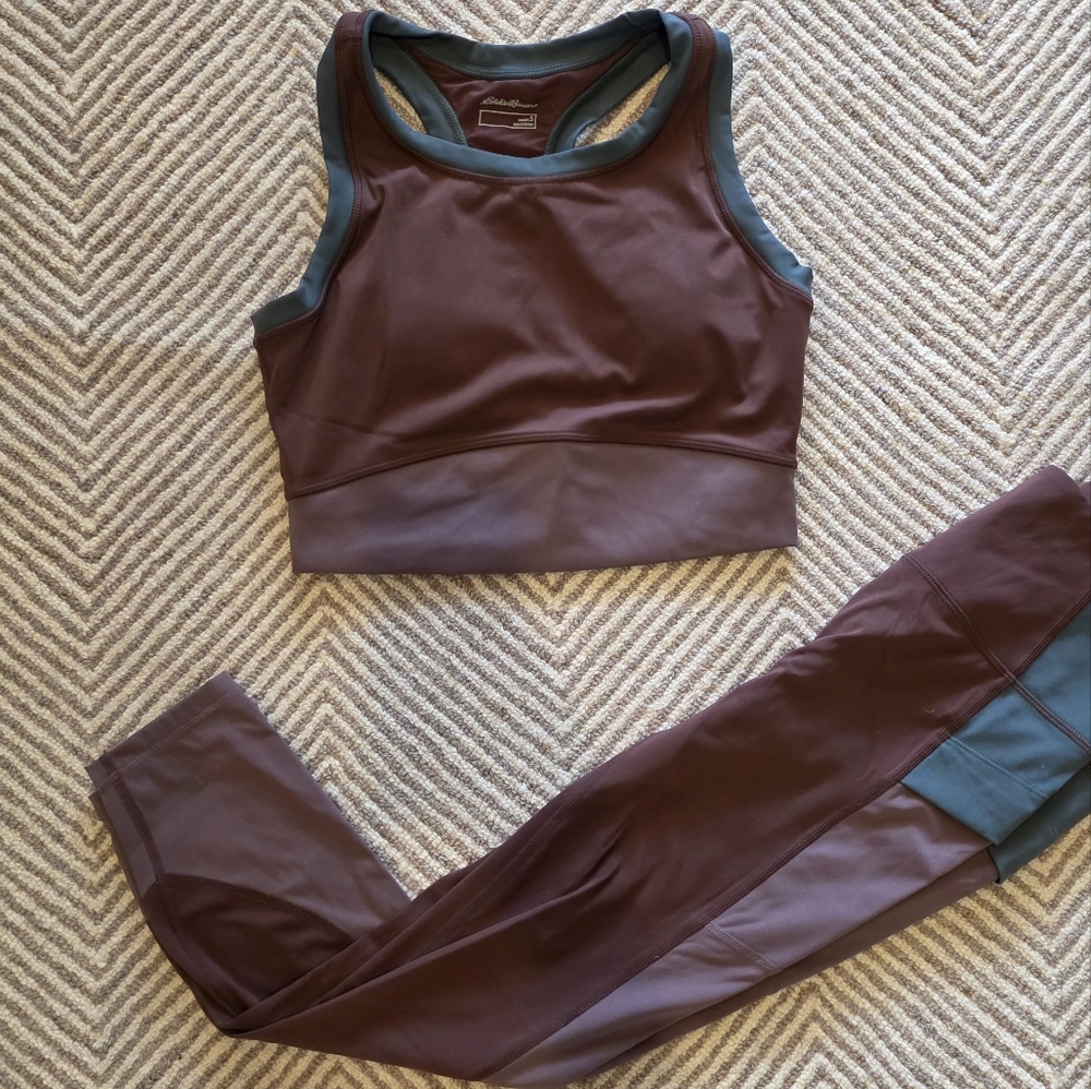 Eddie Bauer Burgundy and Teal Sports Bra